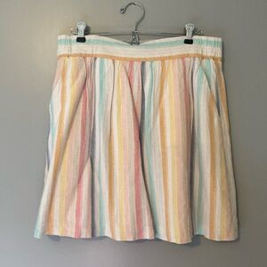 LOFT Lined Striped Skirt with Pockets